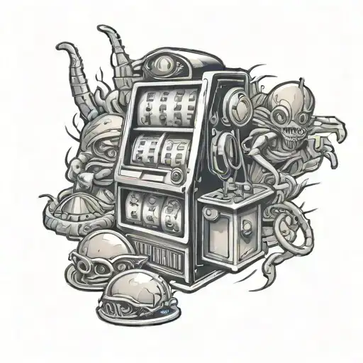 Casino Slot Machine 777 And A Alien Inspired