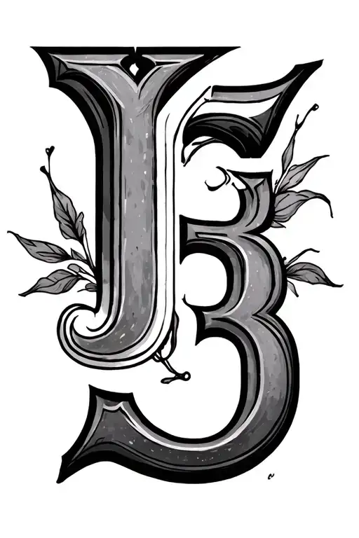 Letters J And H With The Number 3