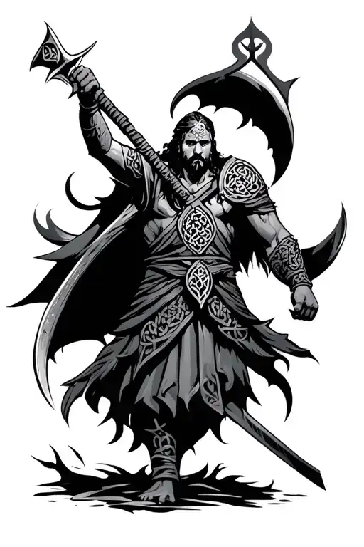 Celtic Warrior Wielding