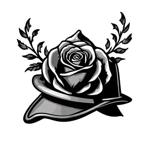 Firemen Hat With Rose