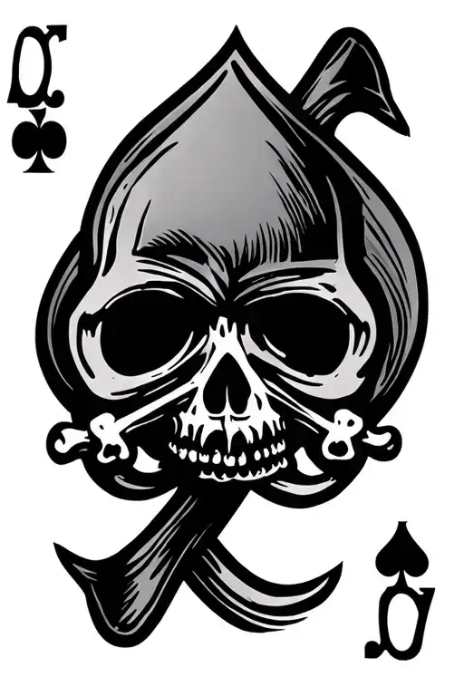Ace Of Spades Card With Jolly Roger Logo Incorporated