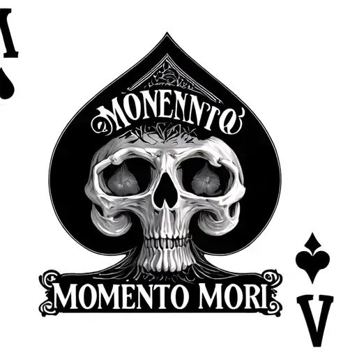 Ace Of Hearts Playing Card Featuring The Words Momento Vivere Momento Mori