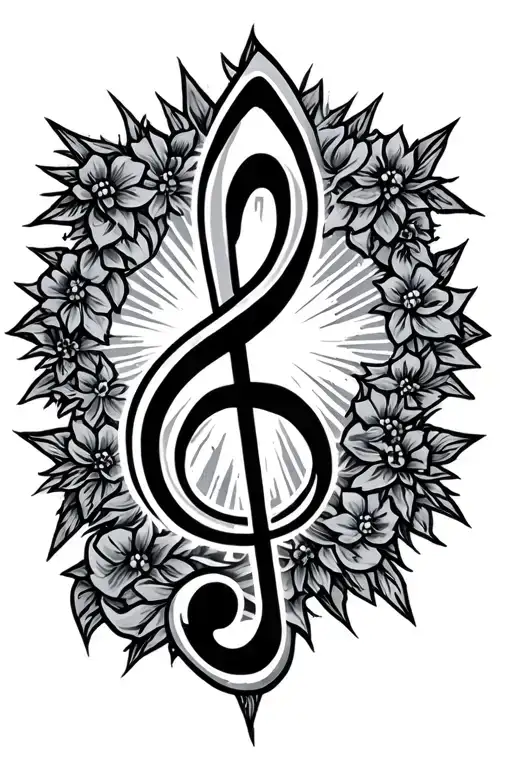 Treble Clef On Star Sign