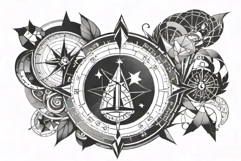 Adventure Compass With Unique Geometric Designs Integrated