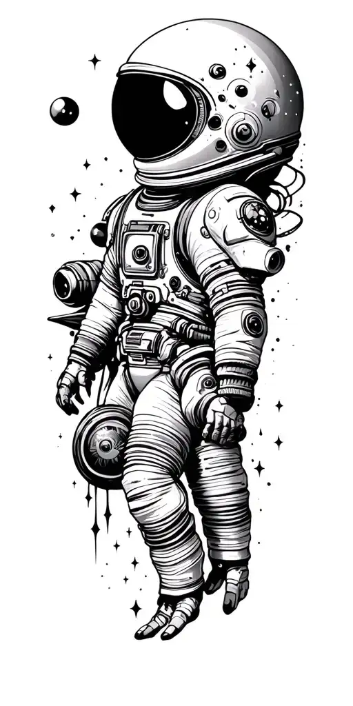 Space Elements Related Tattoo Design Inspired