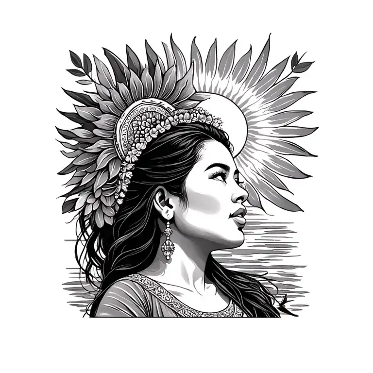 Filipina Looking Up To The Filipino Sun