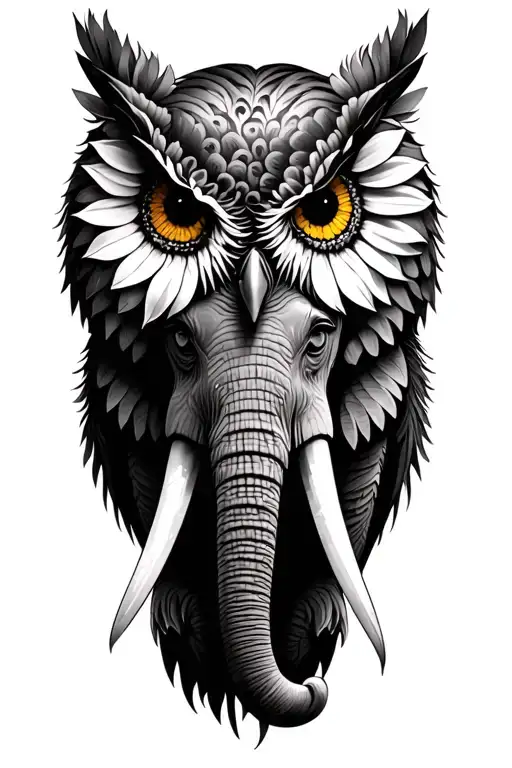 Elephant Owl Sunflower