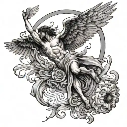 Falling Icarus With Memento Mori Memento Vivere