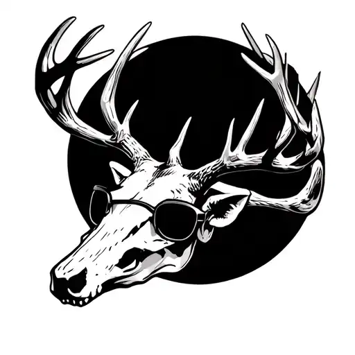 12 Point Deer Skull Wearing Viper Sunglasses Jumping