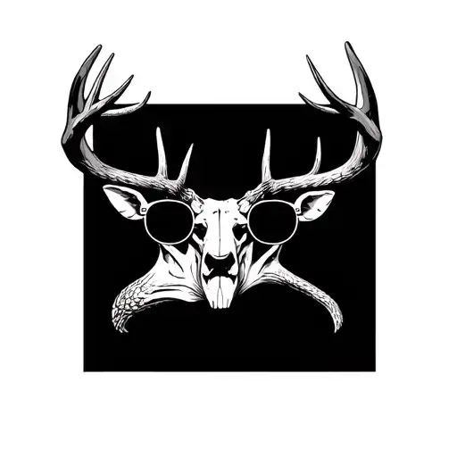 12 Point Deer Skull Wearing Viper Sunglasses