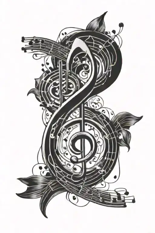 Transgender Symbol Surrounded By Music Notes