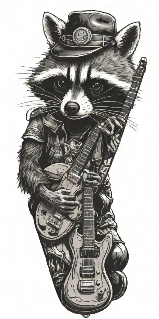 Rocker Raccoon Body Surrealism