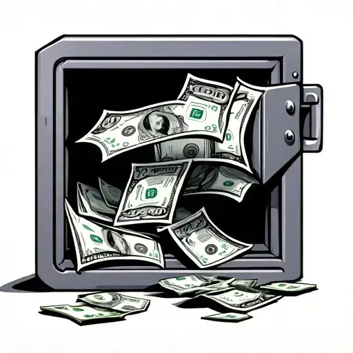 Open Safe With Money Falling Out