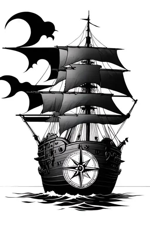 Ship And Compass