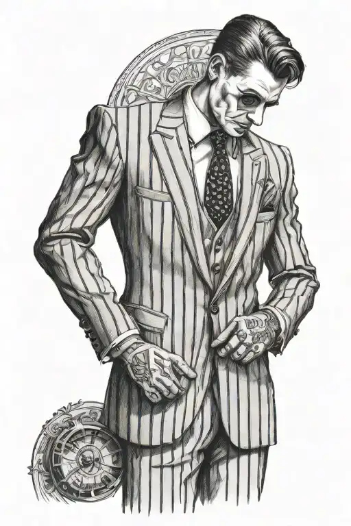 Mannekin Wearing An Italian Pin Stripe Suit