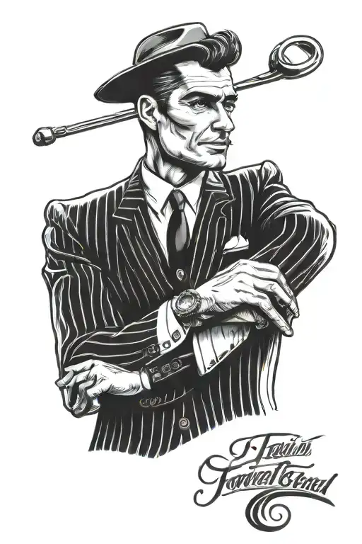 Italian Full Pin Stripe Suit From The Front