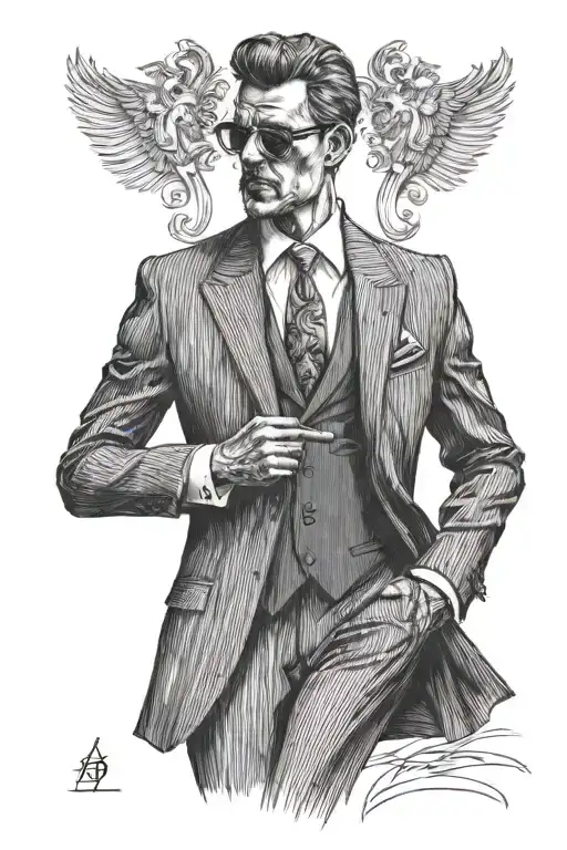 Italian Full Pin Stripe Suit And Pants From The Front