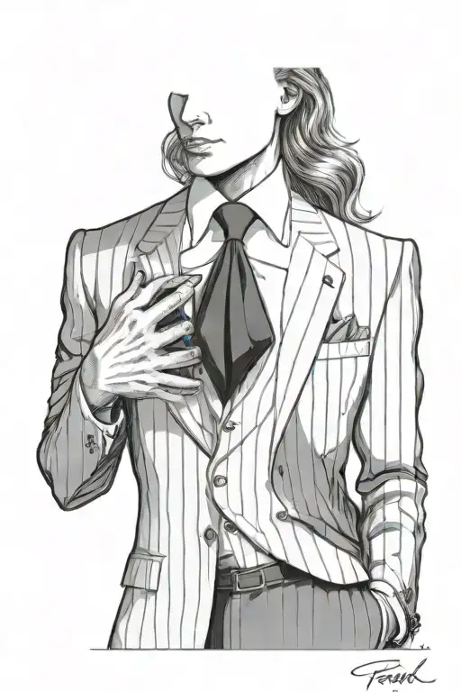 Italian Full Pin Stripe Suit And Pants From The Front