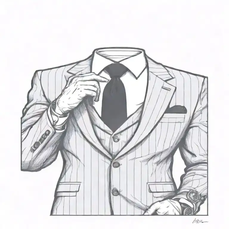 Add Skull Head Above The Collar Of The Suit