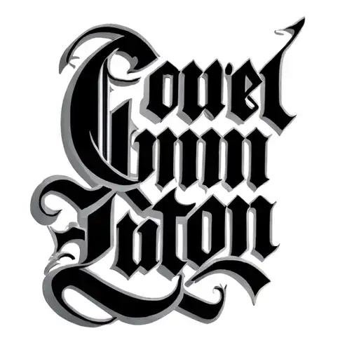 Curved Compton Old English Lettering