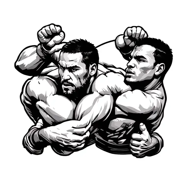 Mma Theme Chest Tattoo Wrestling And Judo