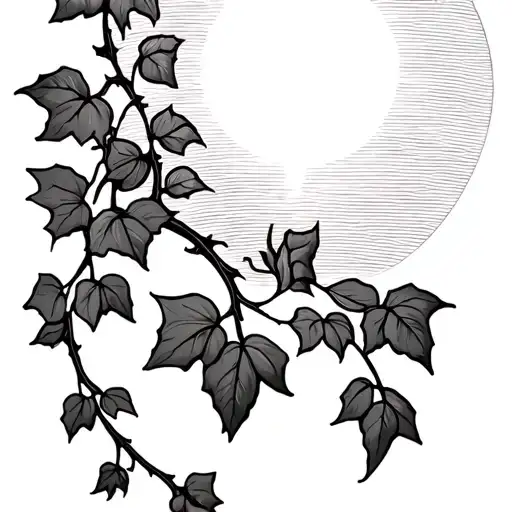 Ivy Vine With Sun Rising In The Right Hand Corner