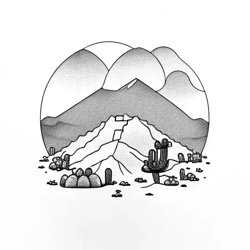 Sicily Cactus With Mountain View