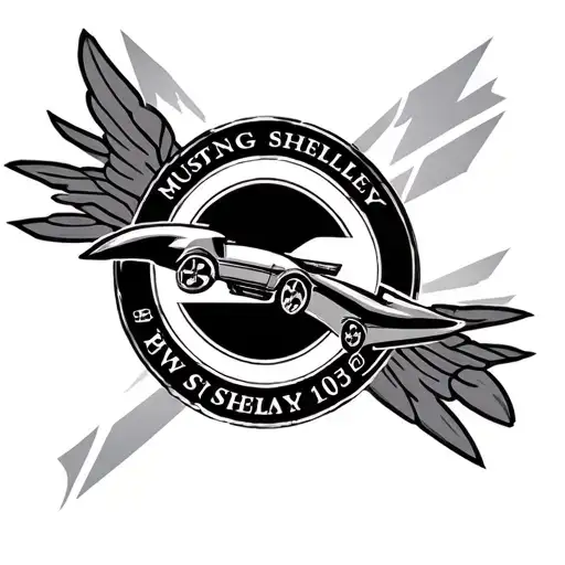 Mustang Shelby Emblem With Name And Date Of Birth Around The Outside