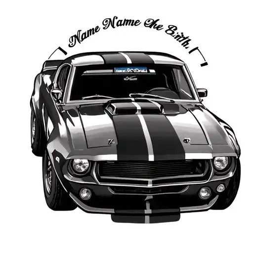Ford Mustang Shelby Cobra With Name And Date Of Birth Around The Outside