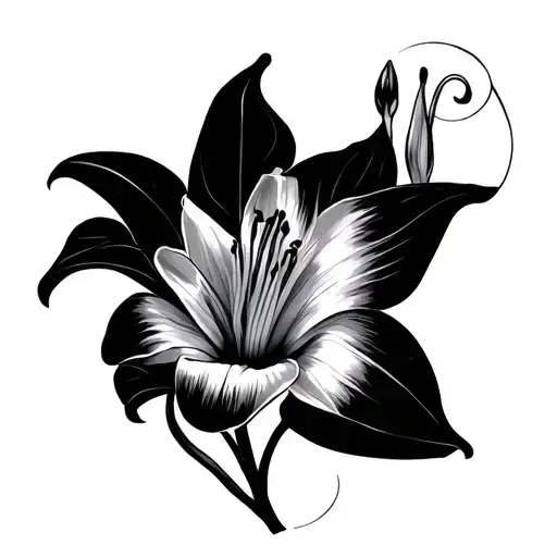 Lily Flower With Gemini Sign
