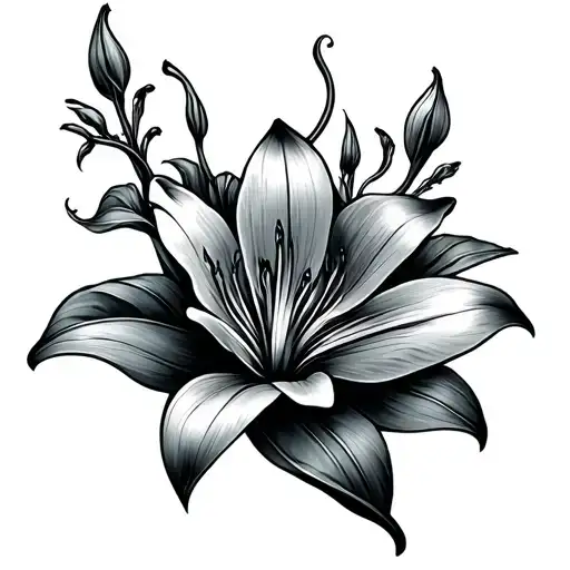 Gemini Sign With Lily Flower