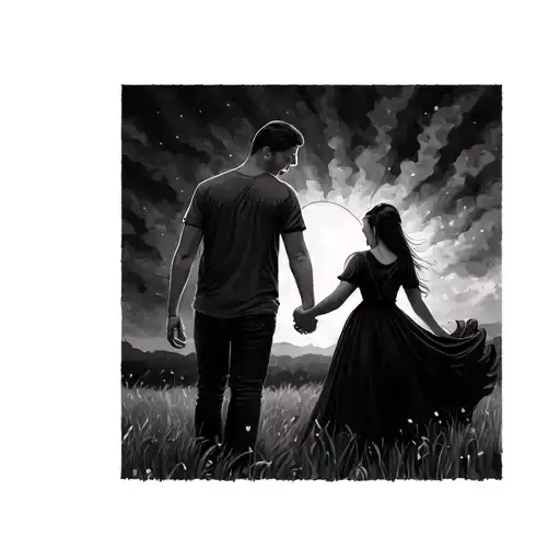 Father And Daughter Holding Hands