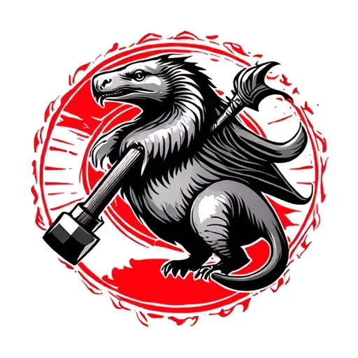 Red Seal Animal With Hammer