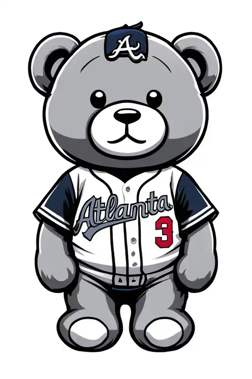 Teddy Bear Wearing Atlanta Braves Jersey