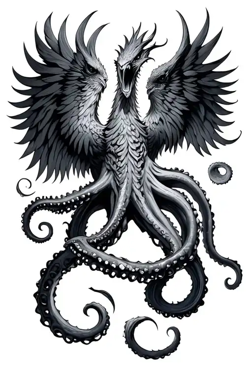 Kraken Grabbing Phoenix