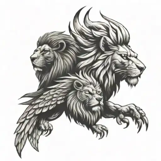 Polish Eagle Head And A Lion Head Jin And Jang