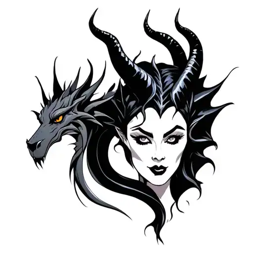 Original Maleficent With Horns & Dragon