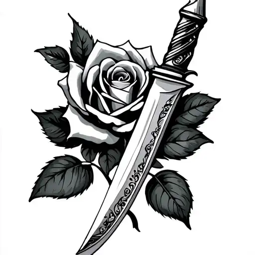 Knife And Rose Intertwined