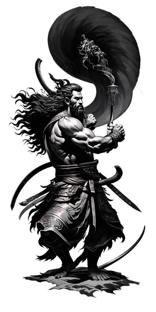 Samurai Fighting Zeus