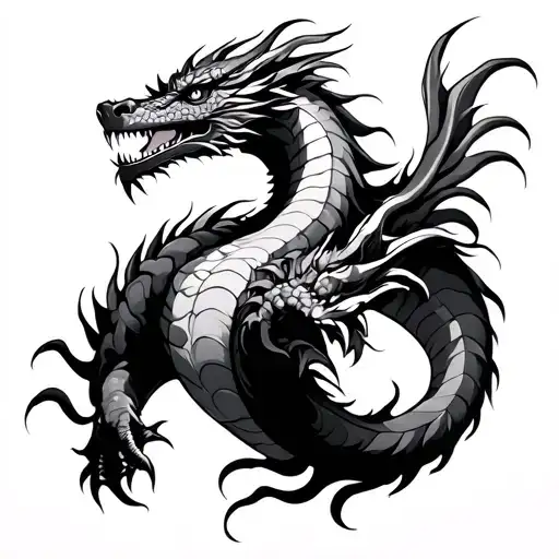 Dragon With Samoan Tattoo Sleeve