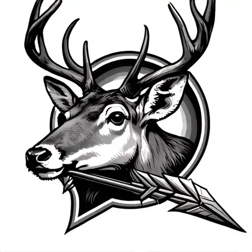 Deer Head Inside A Arrow Head