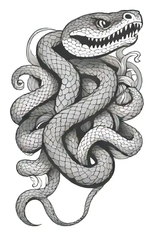 Snake Biting It's Own Tail Wrapped