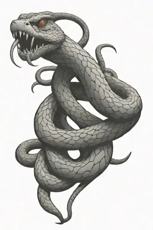 Snake Biting It's Own Tail Wrapped