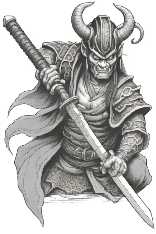 Demon Samurai With Sword