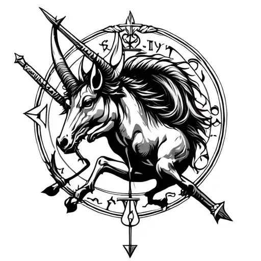 Capricorn Zodiac Sign Mixed With Libra Scale Medieval Battle