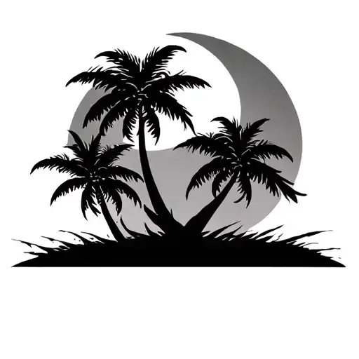 Coconut Tree And Moon