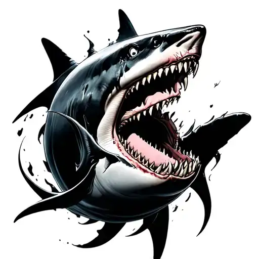 Sharks Circling Inside Shark Jaws