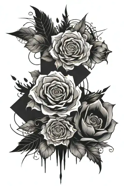 Combine Abstract Elements With Black-grey Shading For A Unique Tattoo Inspired By Your Passions