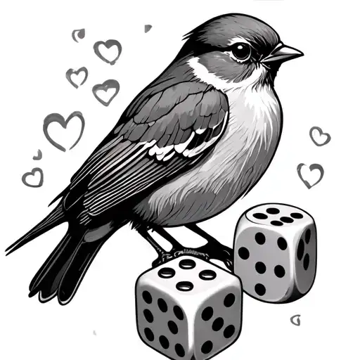 Robin Bird And A Pair Of Dice Rolling
