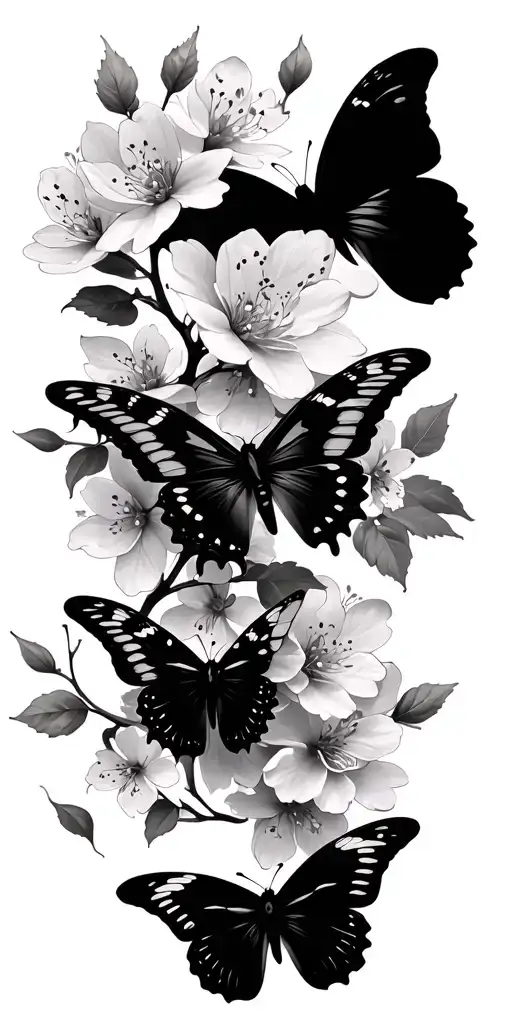 Flowers Butterflies Mystic Animals Cherry Blossoms